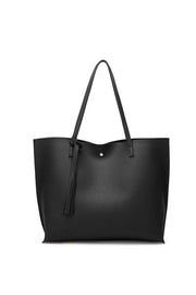 Soft Faux Leather Big Capacity Tassel Tote Bag