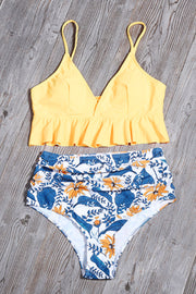 Floral Printed Two Pieces Swimsuit (4 Colors)