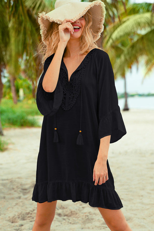 Boho Lace Splicing Tunic Cover Up