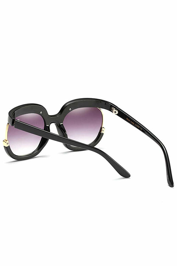 Unique Gradient Metal Frame Tinted Lens Sunglasses