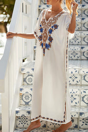 Embroidered Maxi Beach Cover Up