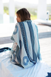 Bohemian Print Maxi Beach Cover Up