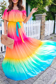 Gradual Change Multicolor Maxi Dress