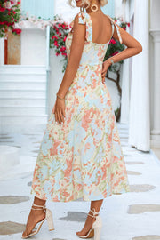 Floral Printed Strap Bandeau Midi Dress