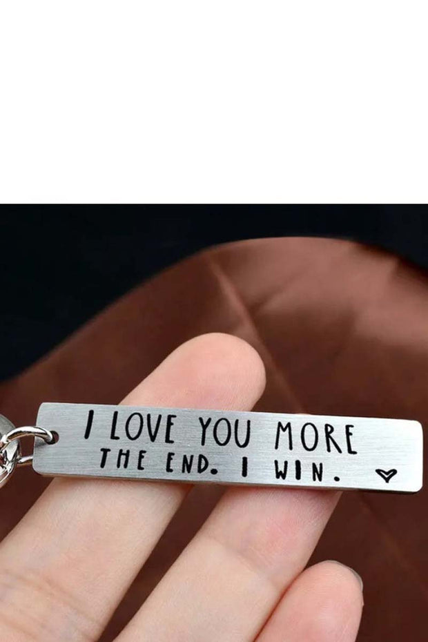 Valentine I Love You More Keychain