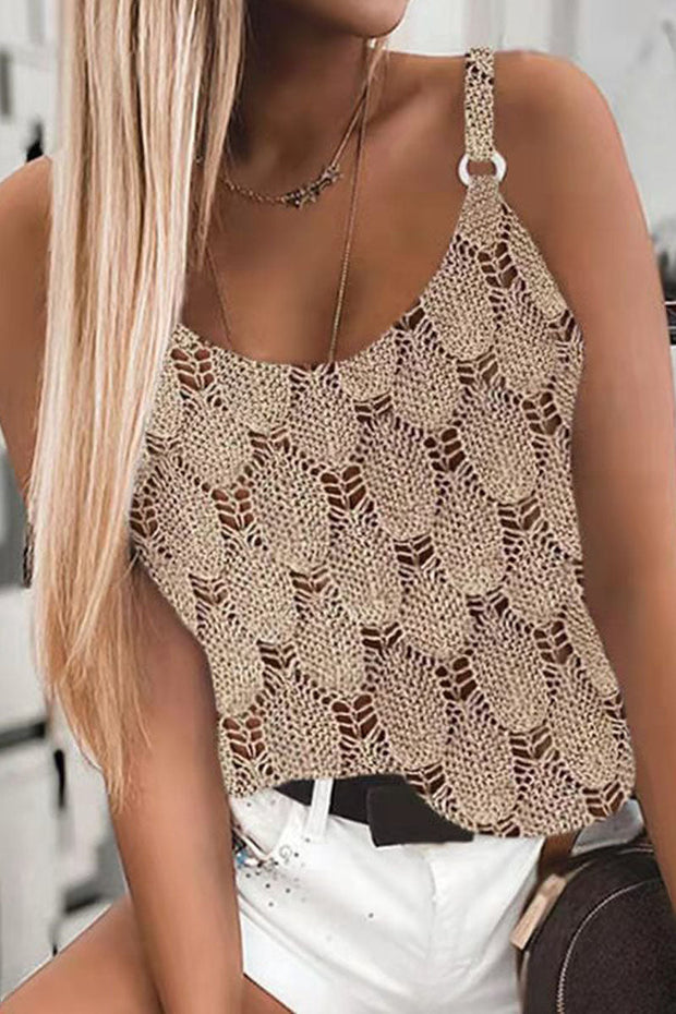 Leaf Print Sleeveless Vest