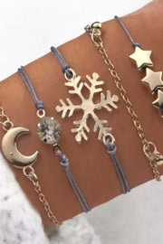 5Pcs Christmas Snowflake Moon Star Bracelet